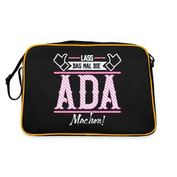 Ada Geschenkidee Geschenk Geburtstag - Retro Tasche - Schwarz/Gold - Hinten