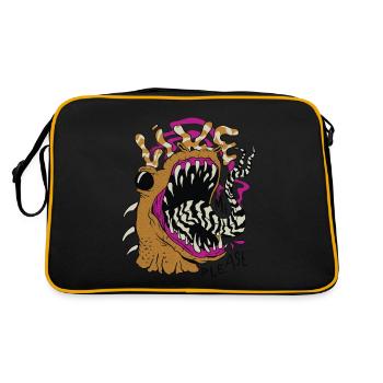 Wie bitte furchterregende Kreatur Wie bitte furcht - Retro Tasche - Schwarz/Gold - Hinten