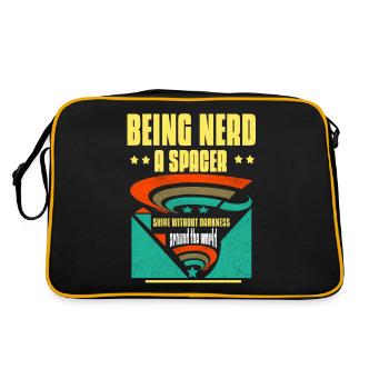 Vintage Nerd - Funny - Retro Bag - black/gold - Back