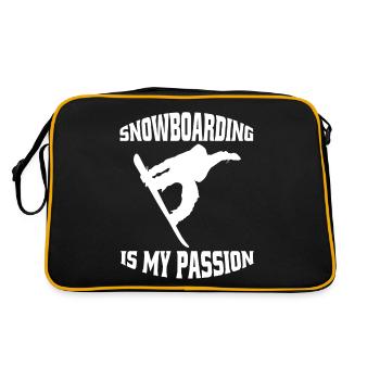 Snowboard disant snowboarder sports d'hiver - Sac Retro - noir/or - Dos
