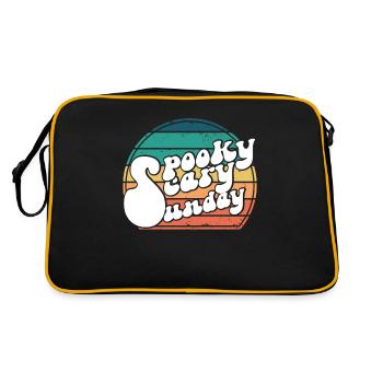 Spooky Scary Sunday Trendy Retro Rainbow - Sac Retro - noir/or - Dos