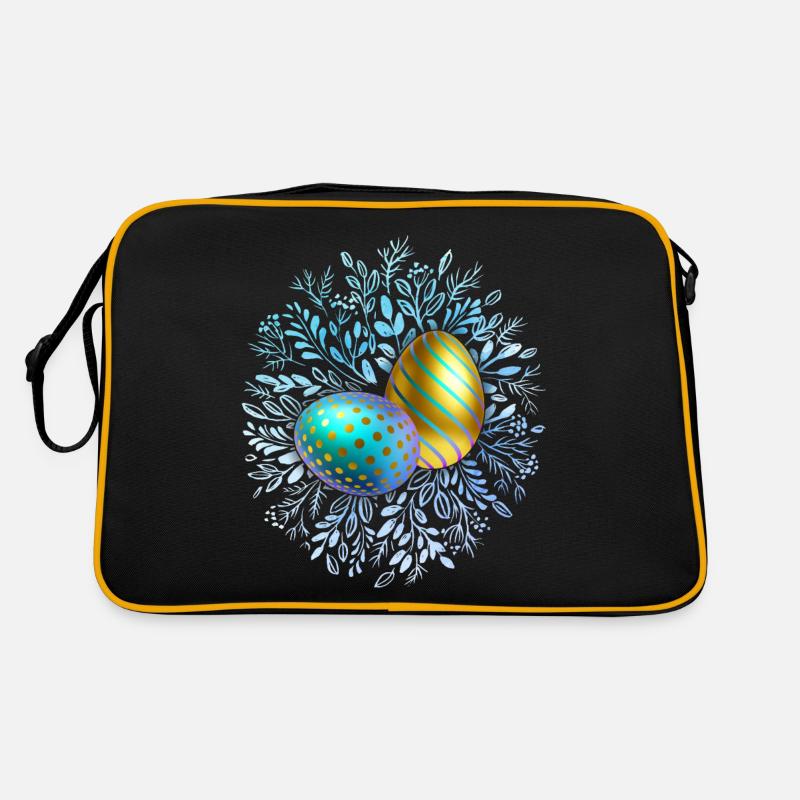 Frohe Ostern, Ostereier, 3D Design Ei Retro Tasche