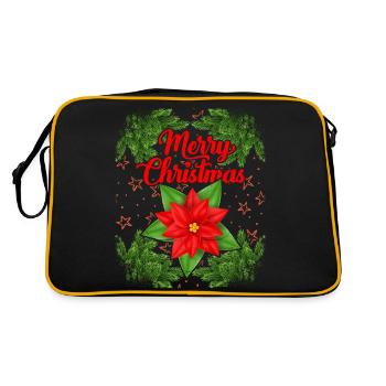 Branches de Noël, poinsettia, motif de Noël - Sac Retro - noir/or - Dos