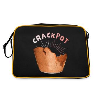 Crackpot, drôle de dicton pour les excentriques - Sac Retro - noir/or - Dos