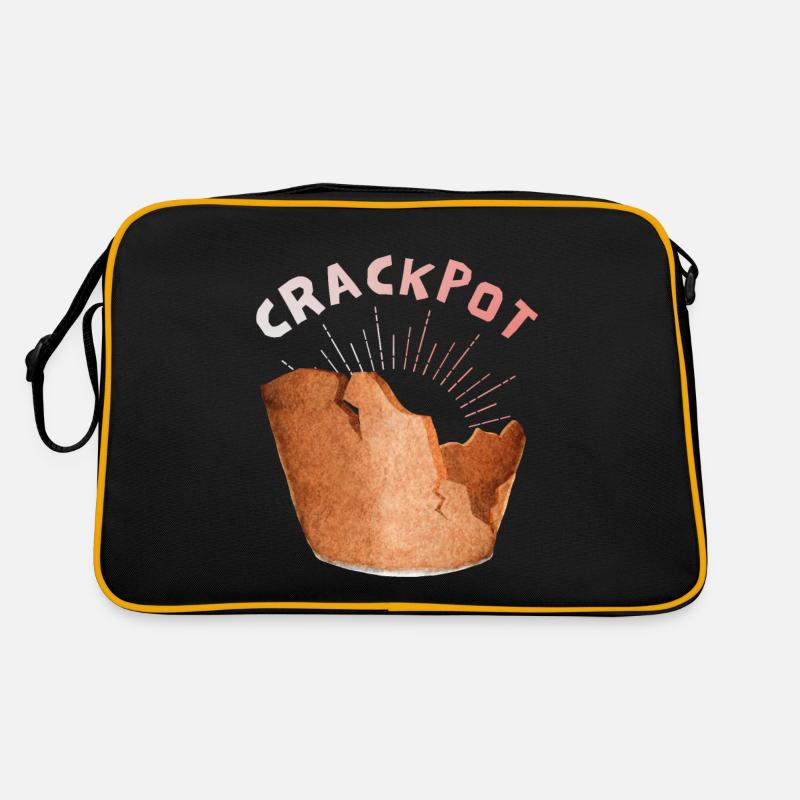 Crackpot, funny saying for eccentrics Retro Bag