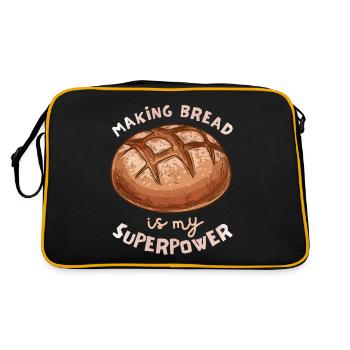 Baking bread, saying, baker, baker - Retro Bag - black/gold - Back