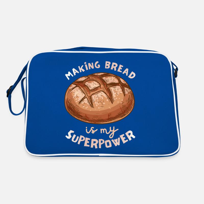 Brot backen, Spruch, Bäcker, Bäckerin Retro Tasche