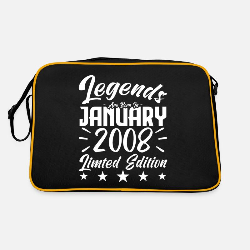 Naissance En Janvier 2008. Cadeau d'anniversaire. Sac Retro