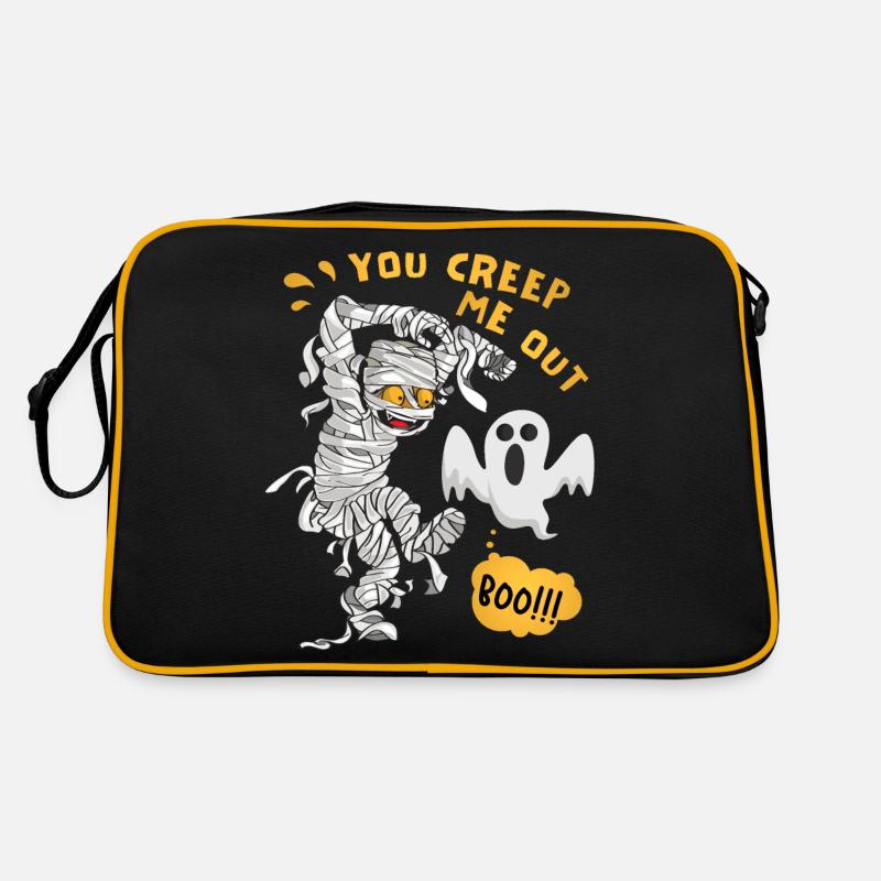Comic Mummy, Halloween Mummy, Ghost Saying Retro Bag
