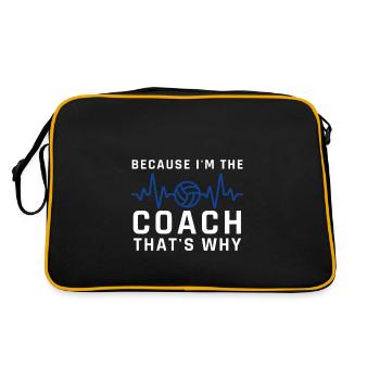 Parce que je suis l’entraîneur, c’est pourquoi le volleyball - Sac Retro - noir/or - Dos