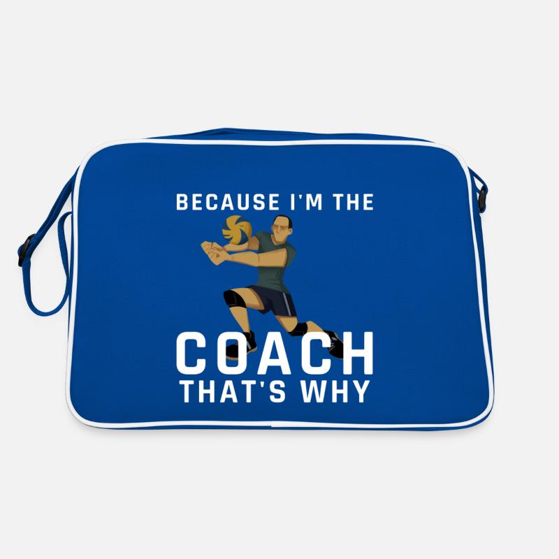 Because i'm the Coach that's why Volleyball Retro Tasche