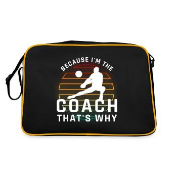 Parce que je suis l’entraîneur, c’est pourquoi le volleyball - Sac Retro - noir/or - Dos
