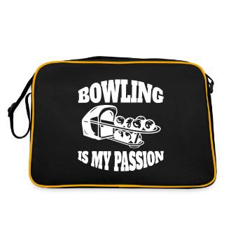 Bowling Bowler Gift Skittle Skittles Bowling Ball - Retro Bag - black/gold - Back