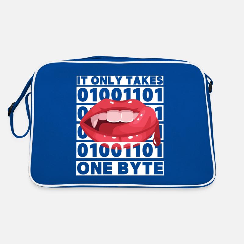 Bit Bytes Binary Computer Nerd, Vampire, Saying, Pun Retro Bag