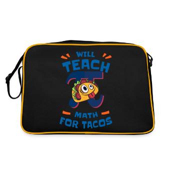 Will Teach Math for Tacos Pi Math Teacher - Retro Tasche - Schwarz/Gold - Hinten