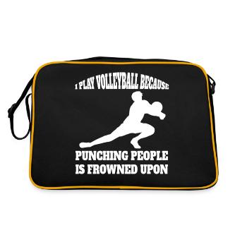 Volleyball Cadeau Volleyball de plage Volleyball Volleyball Joueur de volleyball - Sac Retro - noir/or - Dos