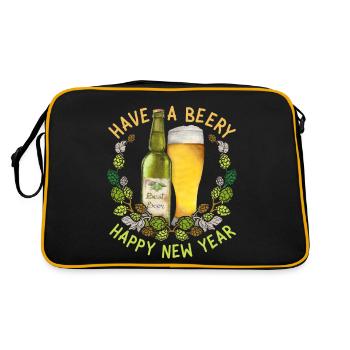 Bière Nouvel An Dicton Nouvel An Dicton Buveur de bière Dire - Sac Retro - noir/or - Dos