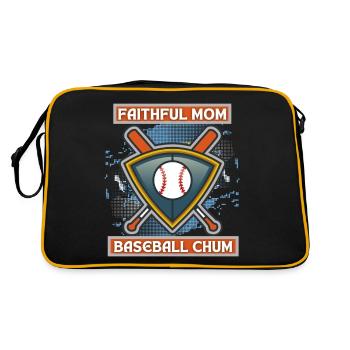 Baseball Mom, drôle de dicton, logo de baseball - Sac Retro - noir/or - Dos