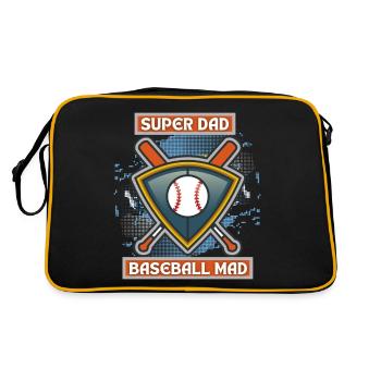 Baseball Dad, drôle de dicton, logo de baseball - Sac Retro - noir/or - Dos