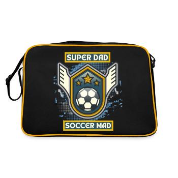 Papa de football, drôle de dicton, papa de football - Sac Retro - noir/or - Dos