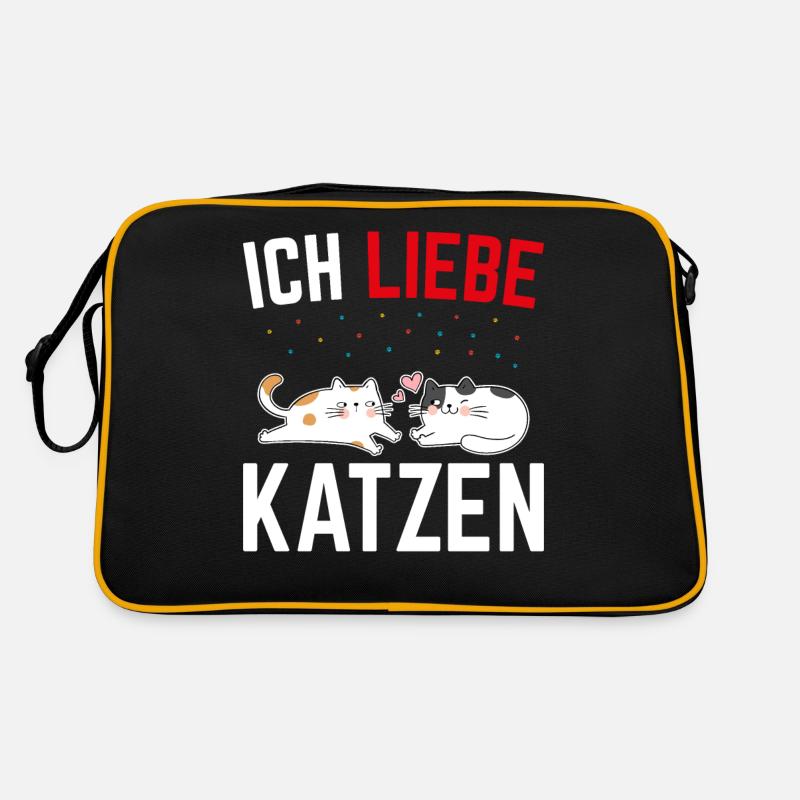 Ich liebe Katze Retro Tasche