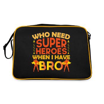 Frère frérot cadeau pour mon frère fort - Sac Retro - noir/or - Dos