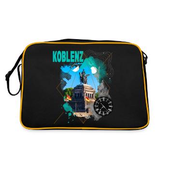 Coblence Allemagne City Skyline Vintage Rétro - Sac Retro - noir/or - Dos