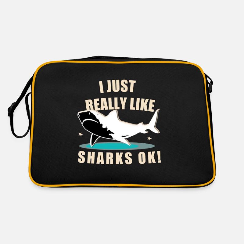 Ich liebe Haie Retro Tasche