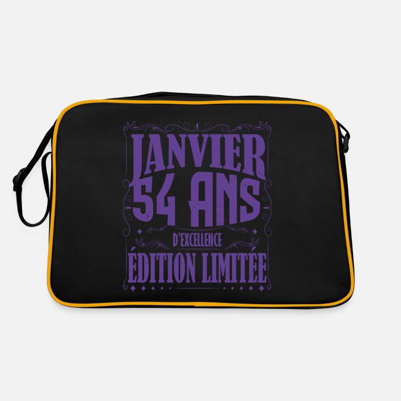 Janvier 54 ans. Cadeau 54 ans janvier anniversaire Sac Retro