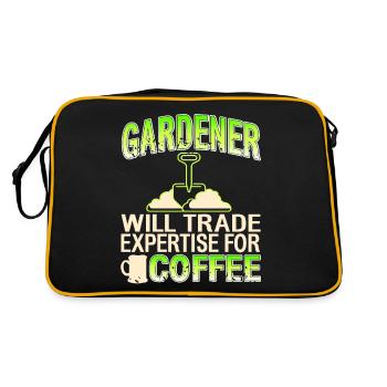 Un jardinier échangera son expertise contre du café rétro - Sac Retro - noir/or - Dos