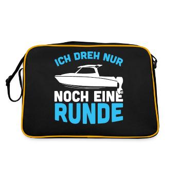 Ich dreh nur noch eine Runde - Retro Tasche - Schwarz/Gold - Hinten