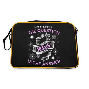 Jesus saying, Jesus Christ, Christian faith - Retro Bag - black/gold - Back