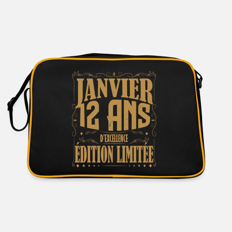 Janvier 12 ans. Cadeau 12 ans janvier anniversaire Sac Retro