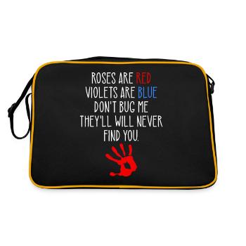 Roses are Red Violets Are Blue, Funny True Crime - Retro Tasche - Schwarz/Gold - Hinten