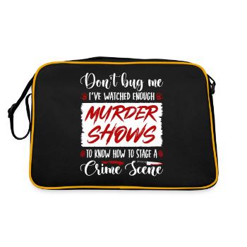 True Crime Murder Show Citation, Mise en scène d’une scène de crime, - Sac Retro - noir/or - Dos