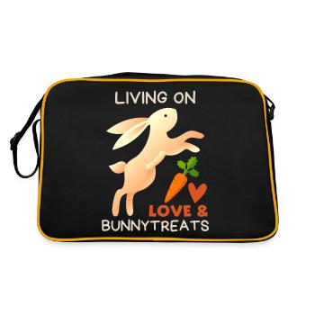 Lapin, lapin disant amour-amour Saint-Valentin - Sac Retro - noir/or - Dos