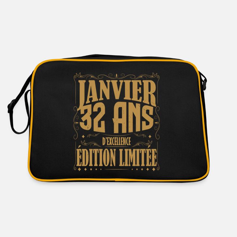 Janvier 32 ans. Cadeau 32 ans janvier anniversaire Sac Retro