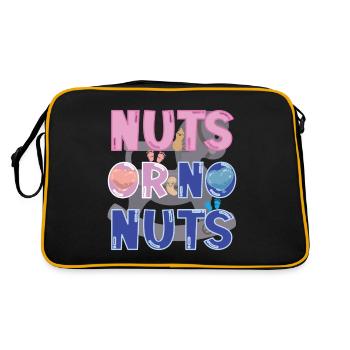 Nuts Or No Nuts Funny Gender Reveal Baby Shower - Retro Bag - black/gold - Back