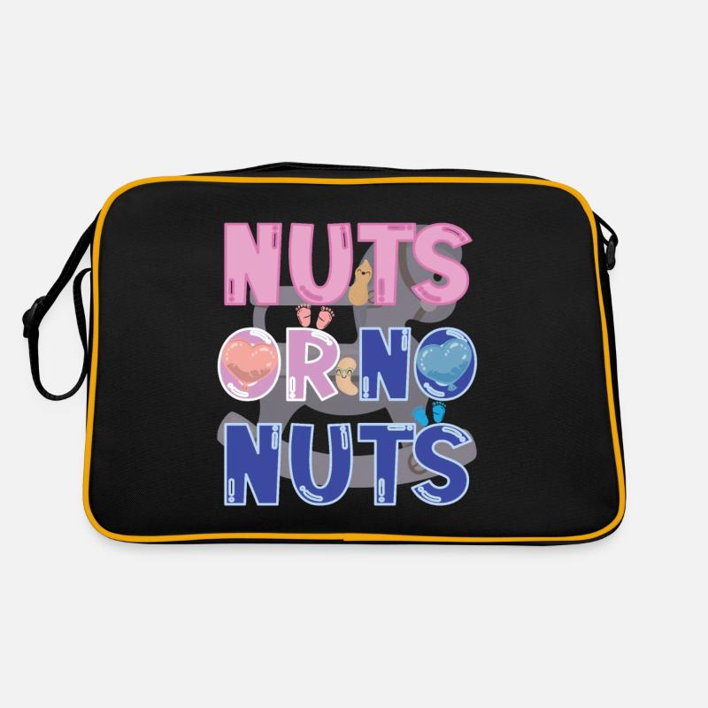 Nüsse oder keine Nüsse Lustiges Geschlecht Enthüllen Babyparty Retro Tasche