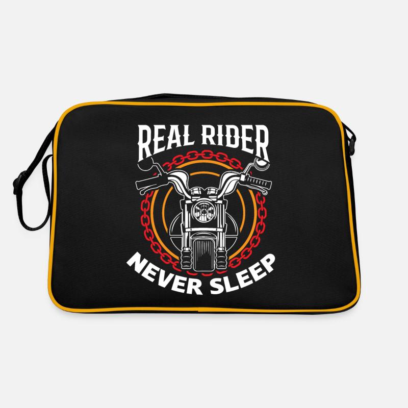 Echter Reiter schläft nie - Retro Tasche - Schwarz/Gold