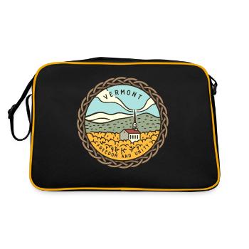Vermont, États-Unis - Sac Retro - noir/or - Dos
