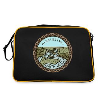 Mississippi, United States - Retro Bag - black/gold - Back