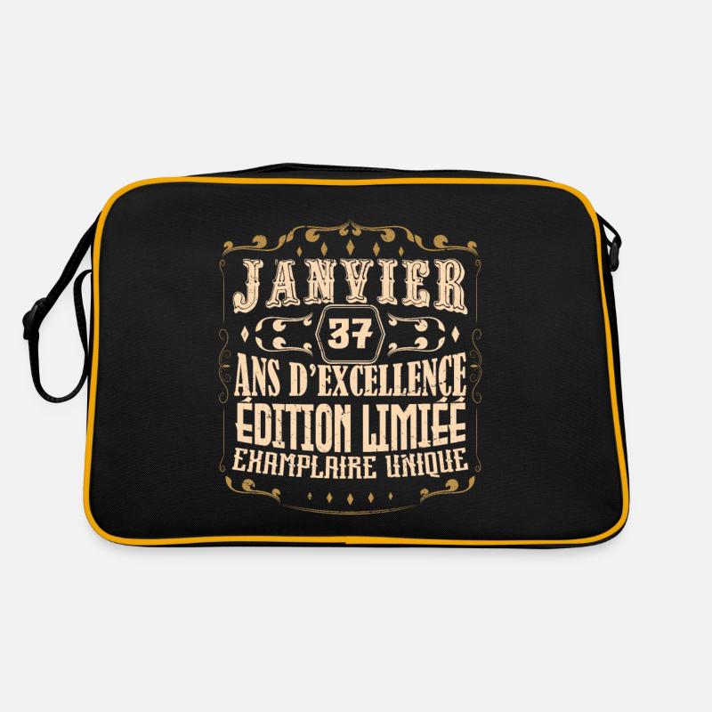 Vintage Janvier 37 ans. anniversaire janvier. Sac Retro