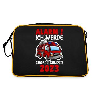 Alarm! Ich Werde Großer Bruder 2023 - Retro Tasche - Schwarz/Gold - Hinten