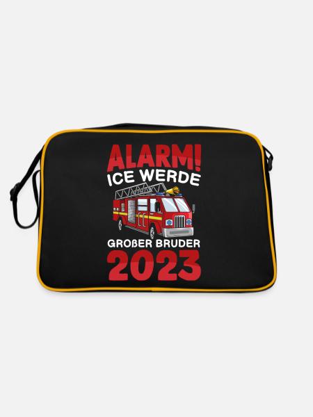 Alarm! Ich Werde Großer Bruder 2023 - Retro Tasche - Schwarz/Gold - Hinten