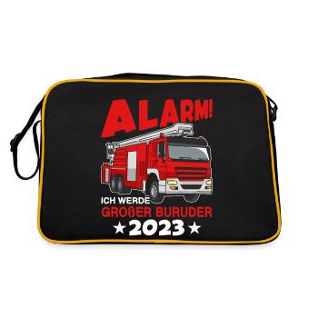Alarm! Ich Werde Großer Bruder 2023 - Retro Tasche - Schwarz/Gold - Hinten