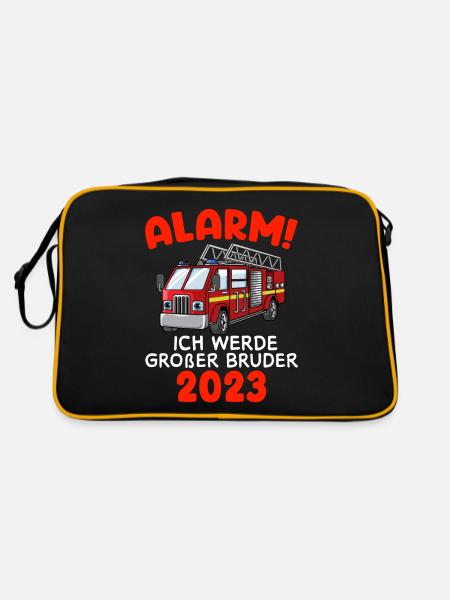 Alarm! Ich Werde Großer Bruder 2023 - Retro Tasche - Schwarz/Gold - Hinten
