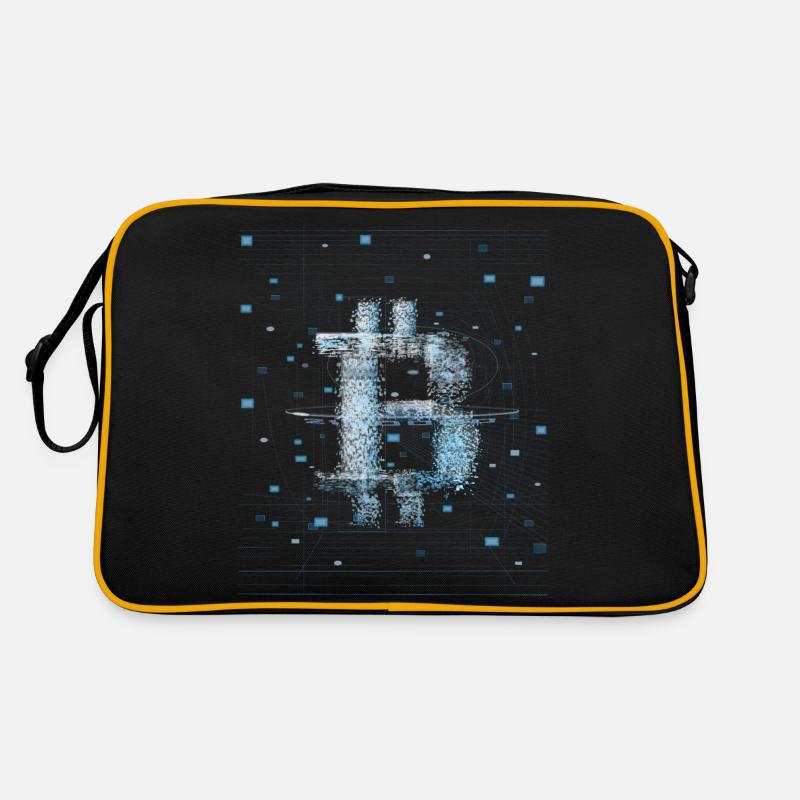 Bitcoin Blockchain - Retro Tasche - Schwarz/Gold
