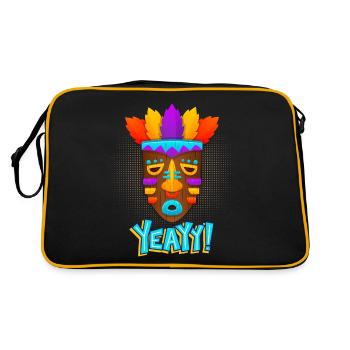 Aztecs, Mayan culture, tribal culture folklore mask - Retro Bag - black/gold - Back