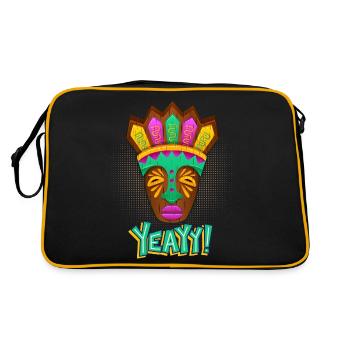 Aztecs, Mayan culture, tribal culture folklore mask - Retro Bag - black/gold - Back